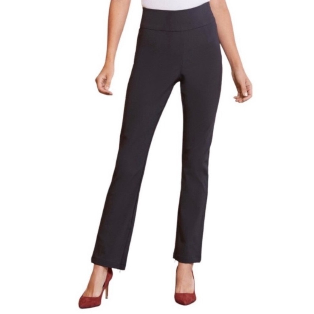 Good American Black The Exec Ponte Zipper Ankle Pants Size 2 Medium